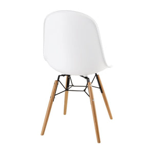 Bolero Arlo polypropyleen stoelen met houten poten wit (2 stuks)