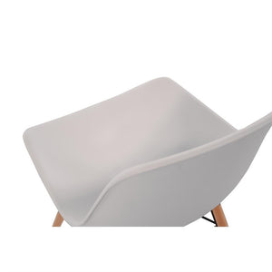 Bolero Arlo polypropyleen stoelen met houten poten wit (2 stuks)