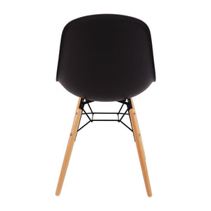 Bolero Arlo polypropyleen stoelen met houten poten grijs (2 stuks)