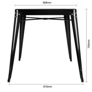 Bolero Bistro tafel vierkant 668mm zwart