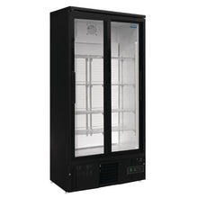 Afbeelding in Gallery-weergave laden, Polar G-serie staande barkoeling/display koeling met schuifdeuren 490L zwart