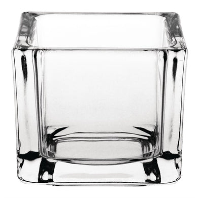 Olympia glazen theelichthouders vierkant transparant (6 stuks)