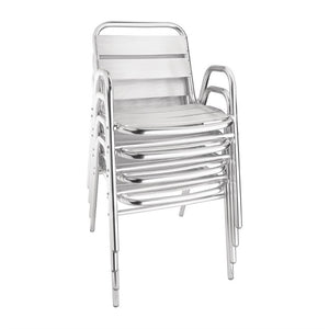 Bolero stapelbare aluminium stoelen (4 stuks)