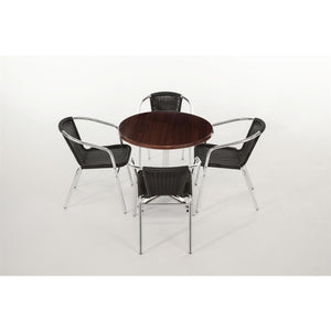 Bolero aluminium en polyrotan stoelen zwart (4 stuks)