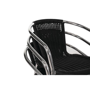 Bolero aluminium en polyrotan stoelen zwart (4 stuks)