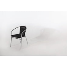 Afbeelding in Gallery-weergave laden, Bolero aluminium en polyrotan stoelen zwart (4 stuks)