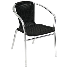 Afbeelding in Gallery-weergave laden, Bolero aluminium en polyrotan stoelen zwart (4 stuks)