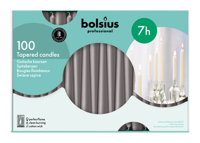 Gotische kaarsen taupe 100 st.