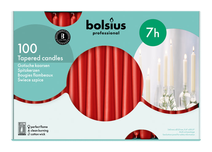 Gotische kaarsen rood 100 st.