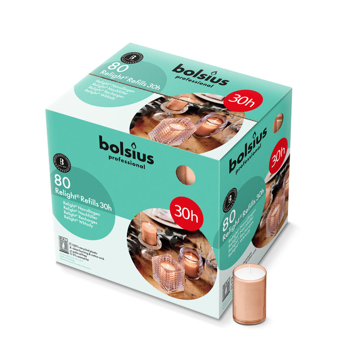 Bolsius ReLight navulling 80st 30hr roze