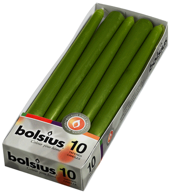 Gotische kaarsen donkergroen 10x12st