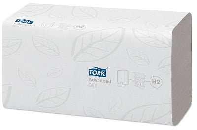 Handdoek Tork Advanced 2856 st. 120288 H2 packaging with Tork logo and H2 symbol.