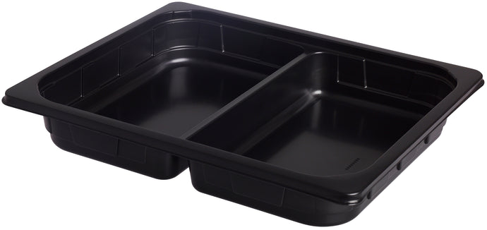 Tray 1/2GN zwart 2vaks 1600ml 100st 171654