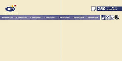 Servetten D40/3 champagne Duni 1000 st. 213455