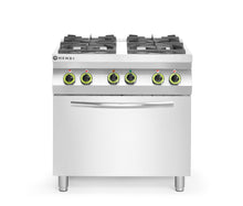 Afbeelding in Gallery-weergave laden, Gasfornuis 4-pits met convectieoven GN 1/1