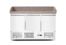 Afbeelding in Gallery-weergave laden, Pizzawerkbank met 3 deuren en koelvitrine 380+40L