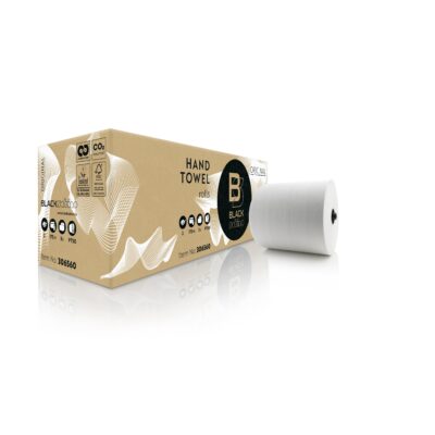 HanddoekRollen 2-laags 175m 6st. 307194 Black Satino PT50