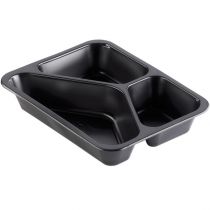 Menuschaal zwart 3-vaks 200st PP MW3/45