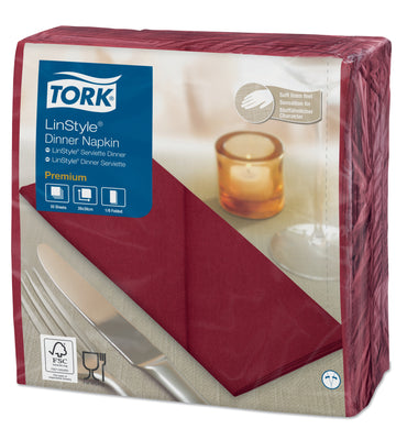 Servet Tork LinStyle 8-vouw bordeaux 600st 478148