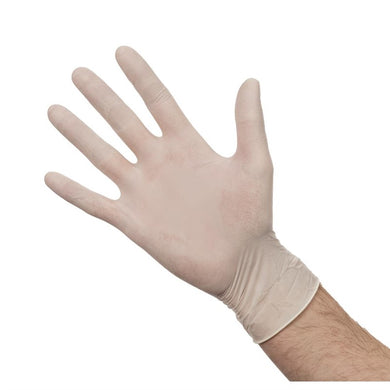 Latex handschoenen wit gepoederd L (100 stuks)