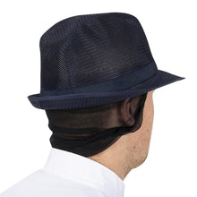 Afbeelding in Gallery-weergave laden, Trilby hoed met haarnetje blauw M