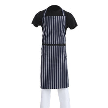 Afbeelding in Gallery-weergave laden, Whites halterschort blauw-wit gestreept extra lang