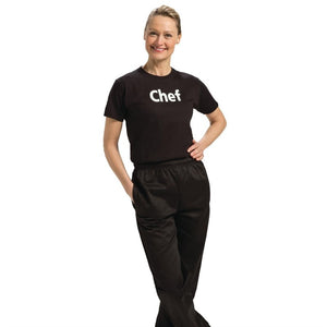 Unisex T-shirt met opdruk Chef zwart L