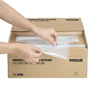 Vogue vacuÃ¼mverpakkingsrol met snijdoos (reliÃ«f) 200 mm en 300 mm dubbelverpakking