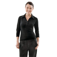 Afbeelding in Gallery-weergave laden, Uniform Works dames T-shirt met V-hals zwart L