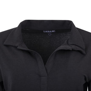 Uniform Works dames T-shirt met V-hals zwart M
