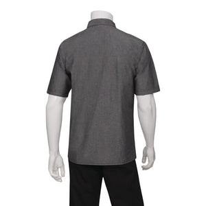 Chef Works Detroit denim shirt korte mouw zwart XXL