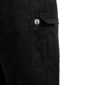 Chef Works unisex slim fit cargo broek zwart L