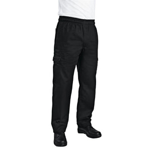 Chef Works unisex slim fit cargo broek zwart S