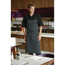 Afbeelding in Gallery-weergave laden, Chef Works Premium geweven schort zwart-wit gestreept