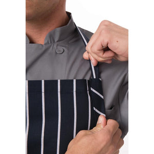Chef Works Premium geweven schort blauw-wit gestreept