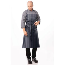 Afbeelding in Gallery-weergave laden, Chef Works Premium geweven schort blauw-wit gestreept
