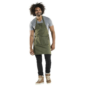 Chaud Devant Bib Schort Basis Groen Denim B70-L75 cm