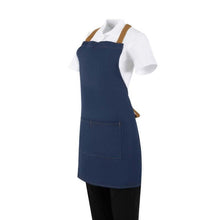 Afbeelding in Gallery-weergave laden, Southside Schort Denim Blauw Met Bruine Bandjes
