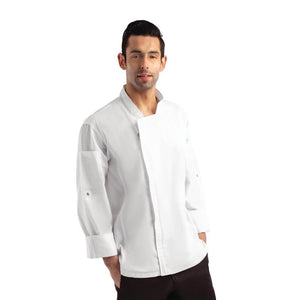 Chef Works Urban Hartford unisex koksbuis met rits lange mouw wit L