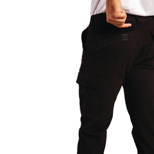 Slim fit stretch cargo broek zwart 32