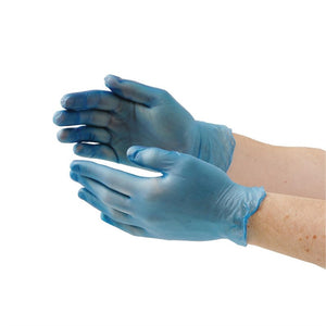 Hygiplas vinyl handschoenen blauw gepoederd L (100 stuks)