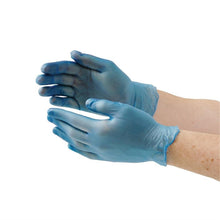 Afbeelding in Gallery-weergave laden, Hygiplas vinyl handschoenen blauw gepoederd M (100 stuks)