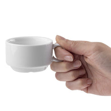 Afbeelding in Gallery-weergave laden, Olympia Whiteware stapelbare espressokopjes 8,5cl (12 stuks)