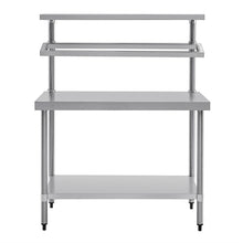 Afbeelding in Gallery-weergave laden, Vogue RVS werktafel met wandplanken