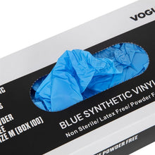 Afbeelding in Gallery-weergave laden, Hygiplas vinyl handschoenen blauw poedervrij M (100 stuks)