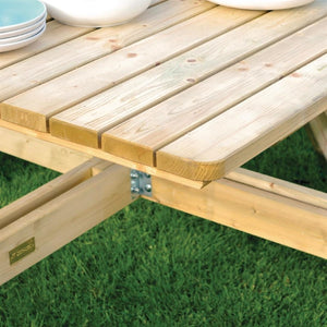 Rowlinson vierkante houten picknicktafel 198cm