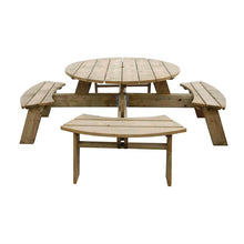 Afbeelding in Gallery-weergave laden, Rowlinson ronde houten picknicktafel 200(Ã~)cm
