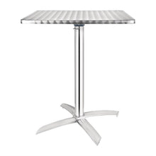 Afbeelding in Gallery-weergave laden, Bolero vierkante aluminium klaptafel met RVS blad 60cm