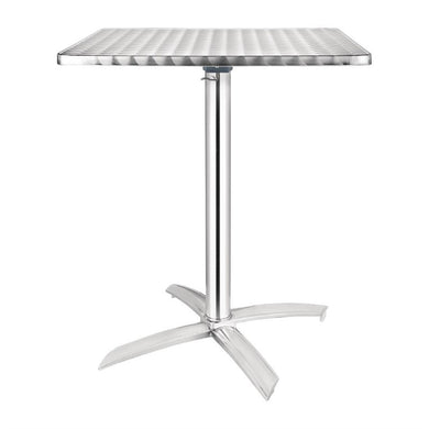 Bolero vierkante aluminium klaptafel met RVS blad 60cm