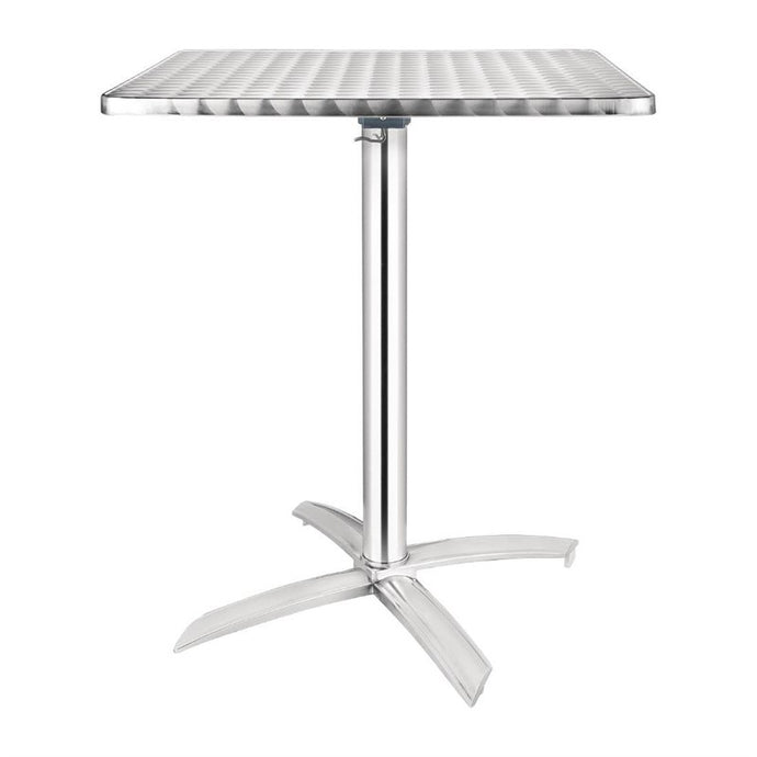 Bolero vierkante aluminium klaptafel met RVS blad 60cm